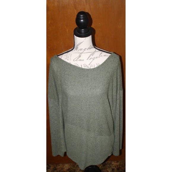 One Park Ave Women's Ribbed Sweater Tunic Sz Plus 2X Green LS Soft - Picture 1 of 8